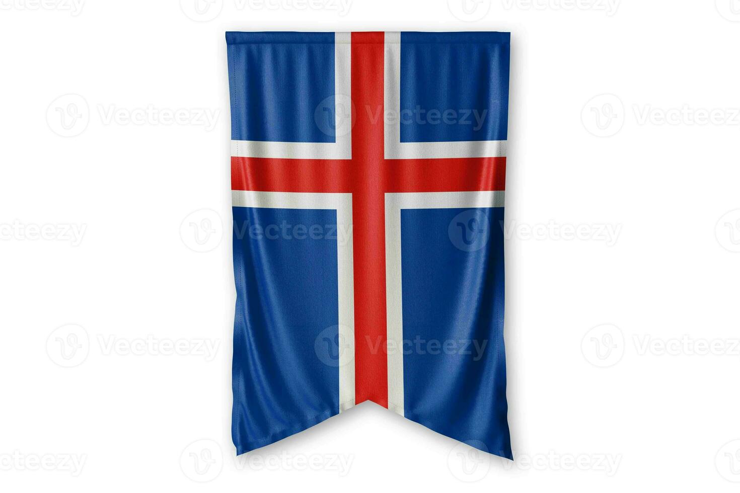 Iceland flag and white background. - Image. photo