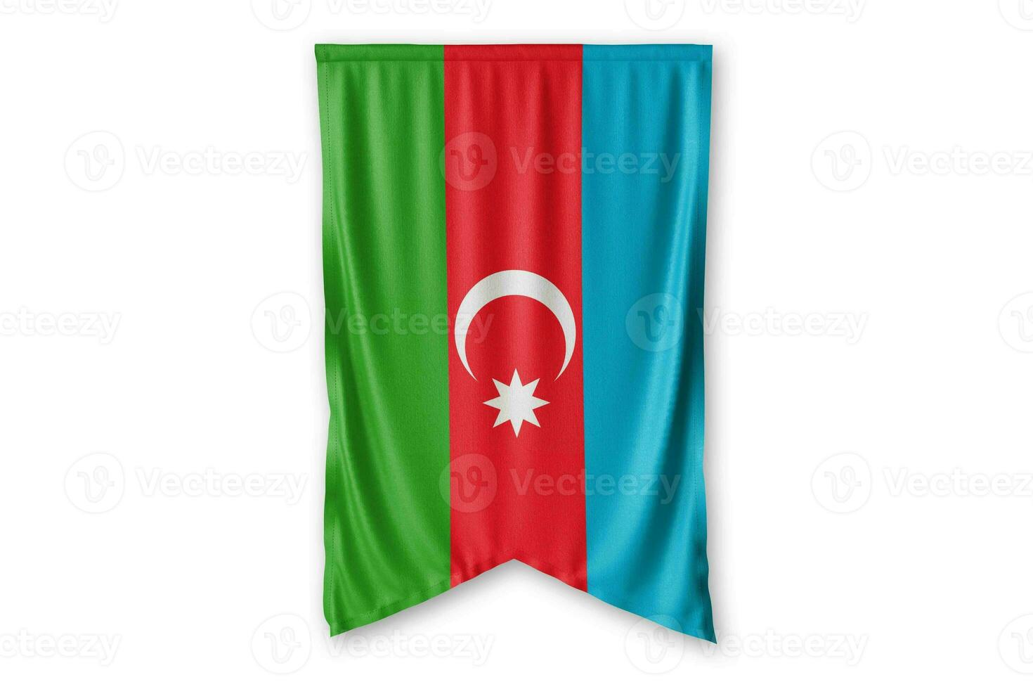 Azerbaijan flag and white background. - Image. photo