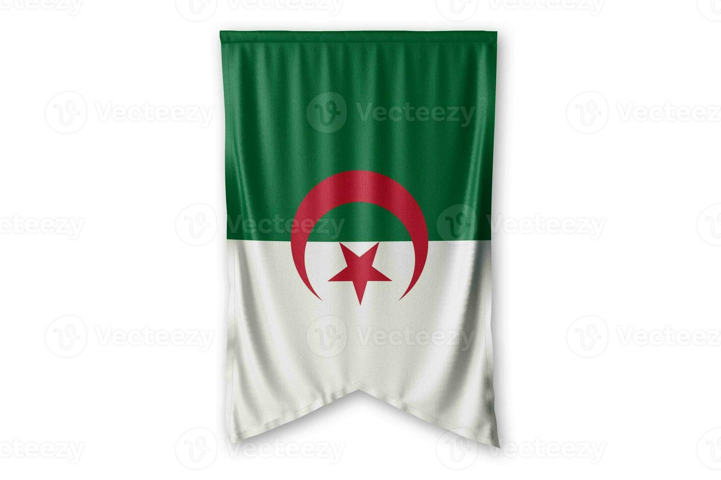 Algeria flag and white background. - Image. photo