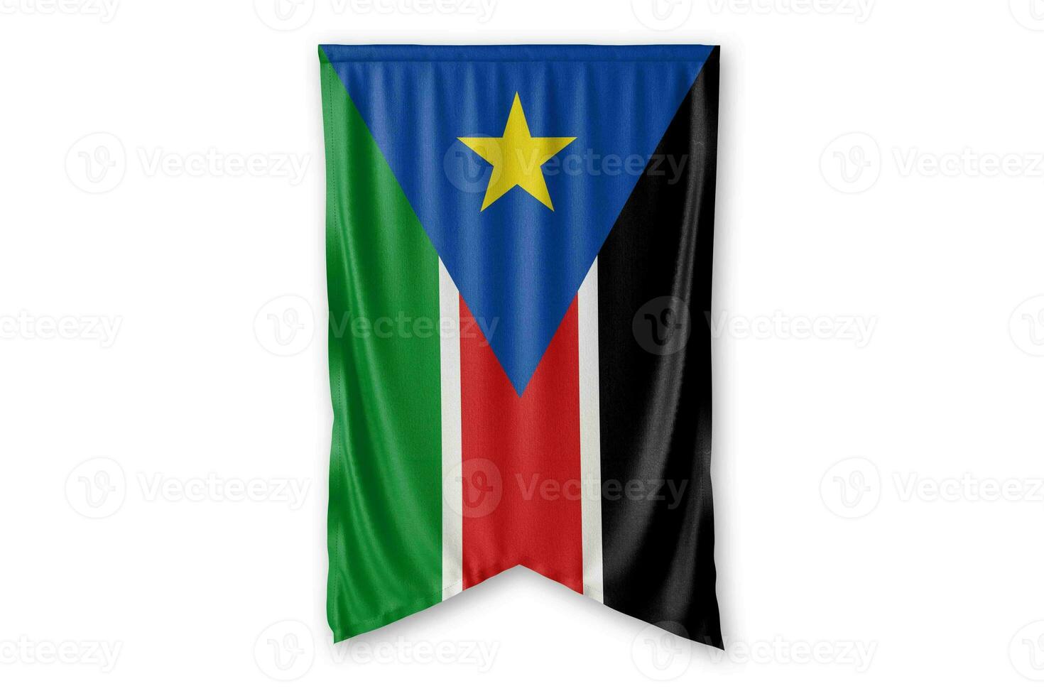 South-Sudan flag and white background. - Image. photo