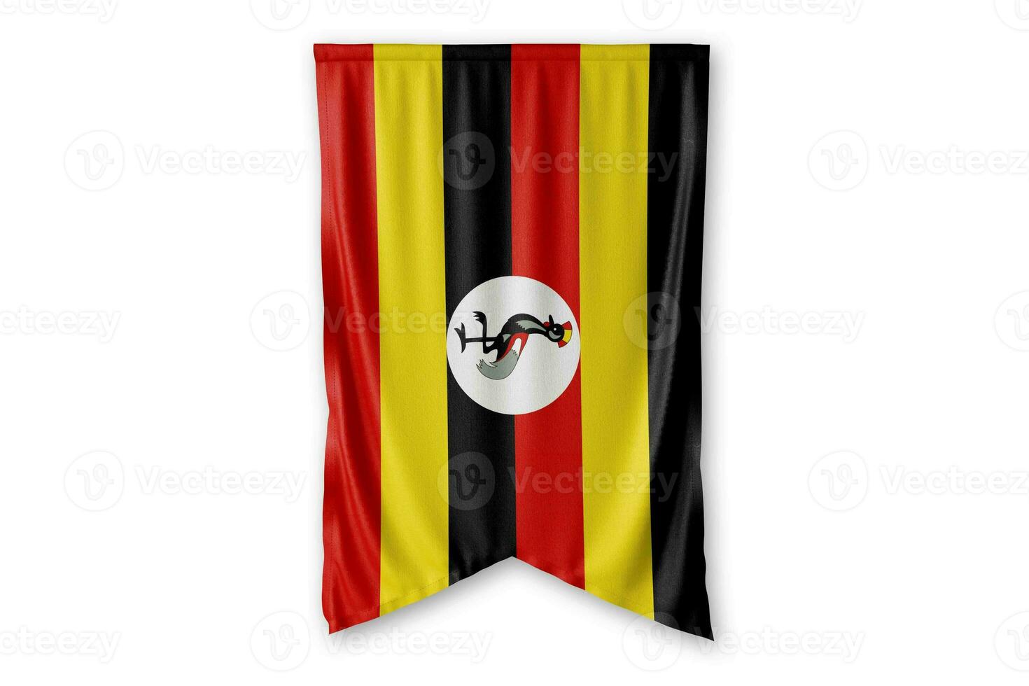 Uganda flag and white background. - Image. photo