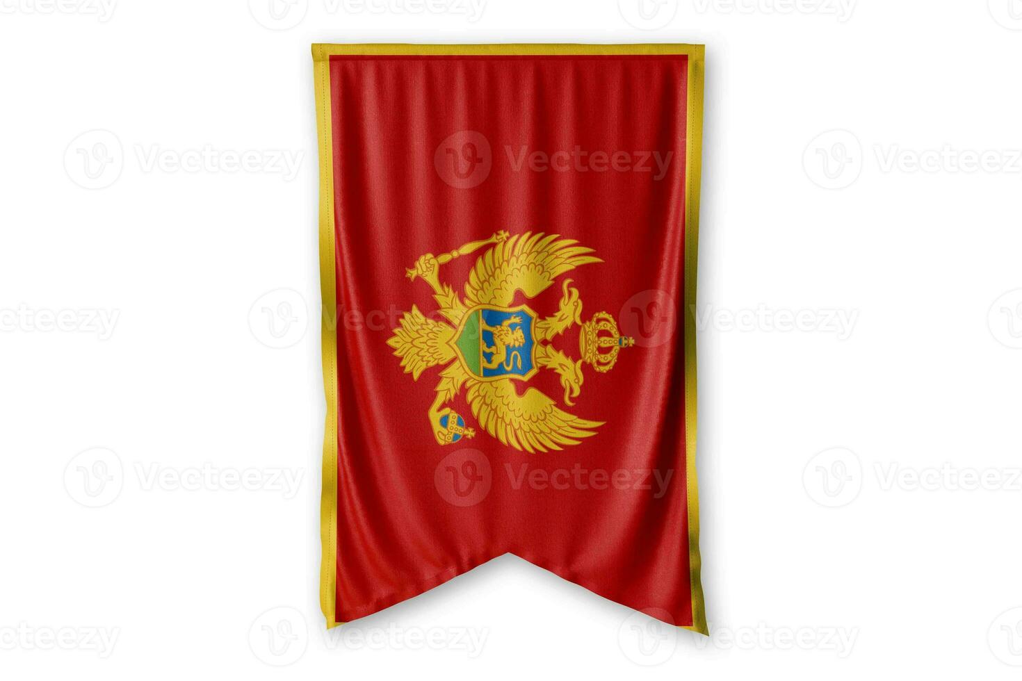 Montenegro flag and white background. - Image. photo