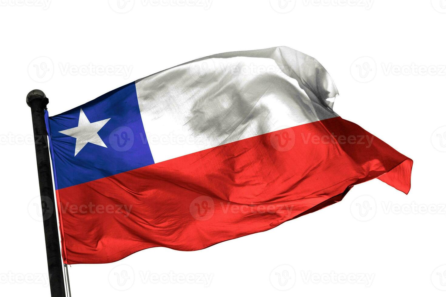 Chile bandera en un blanco antecedentes. - imagen. foto
