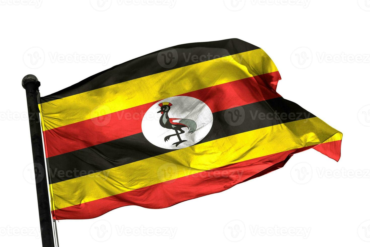 Uganda bandera en un blanco antecedentes. - imagen. foto