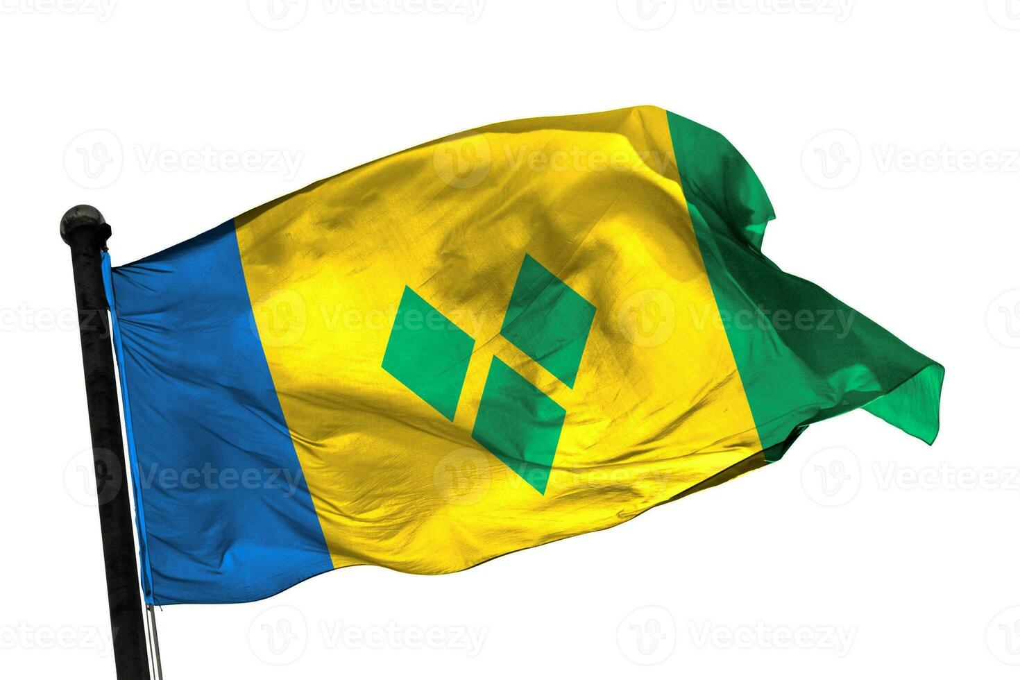 Saint Vincent and the Grenadines flag on a white background. - image. photo