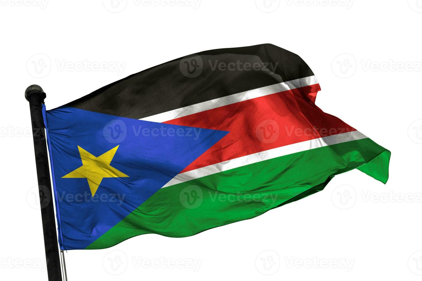 South-Sudan  flag on a white background. - image. photo