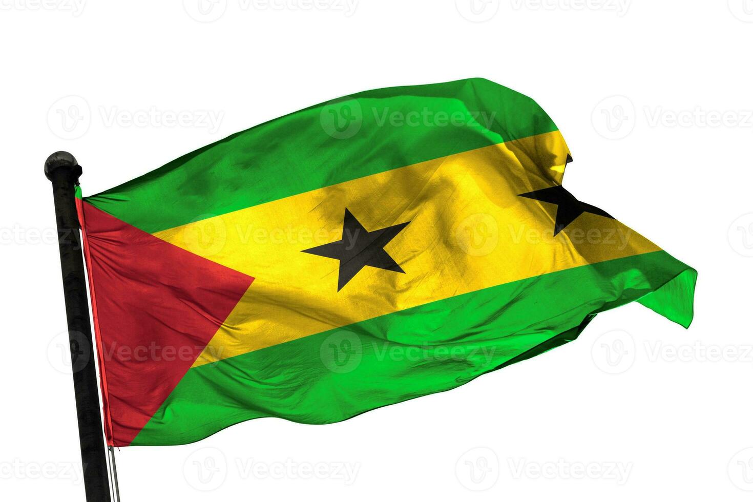Sao-Tome-and-Principe flag on a white background. - image. photo