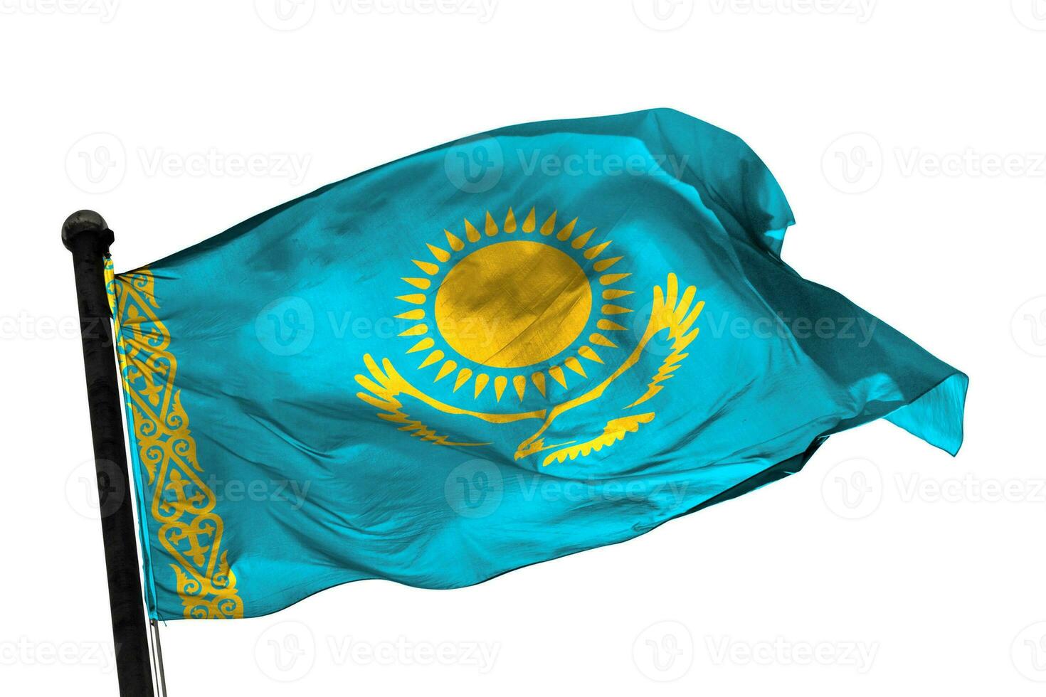 Kazakhstan flag on a white background. - image. photo