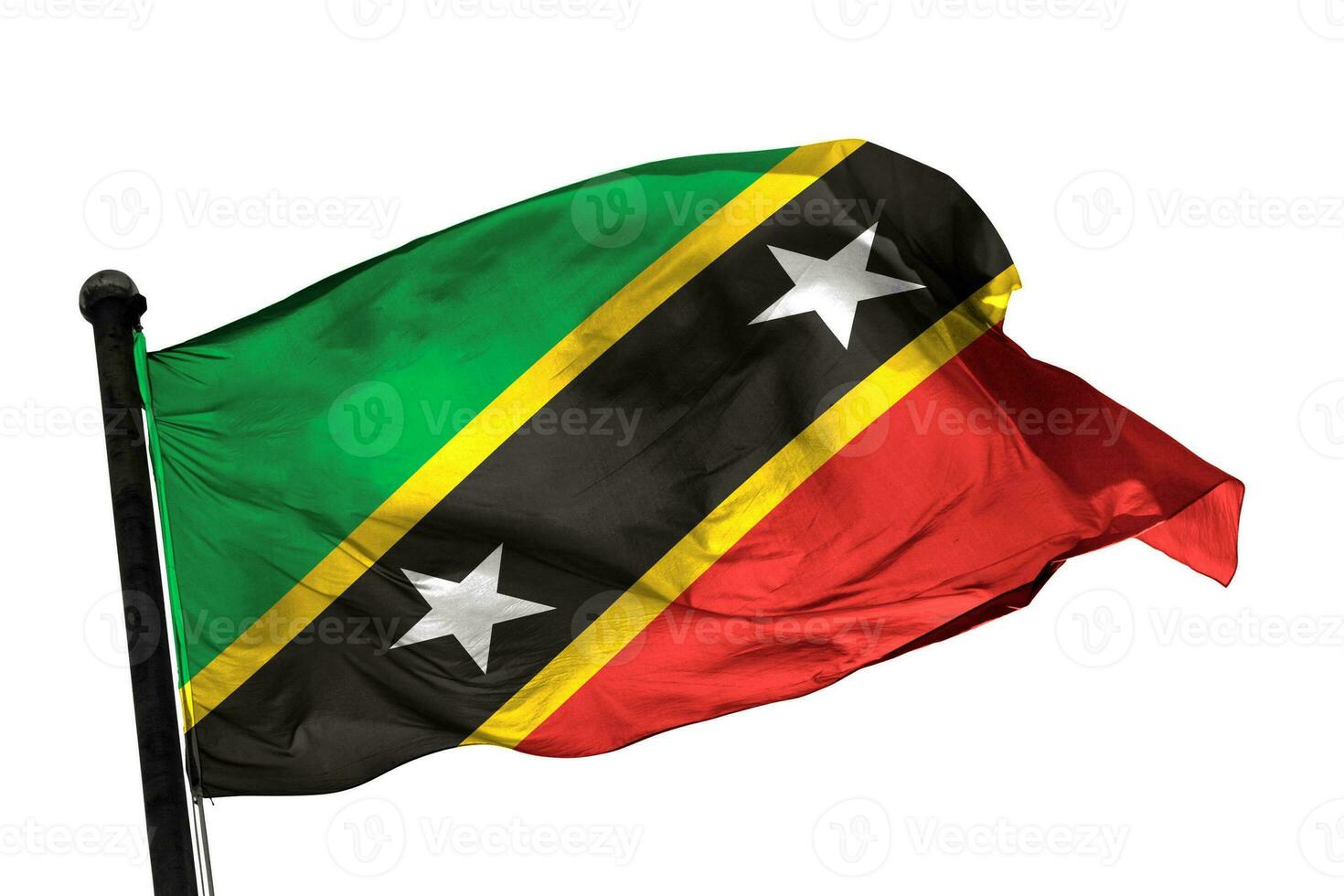 Saint-Kitts-and-Nevis flag on a white background. - image. photo