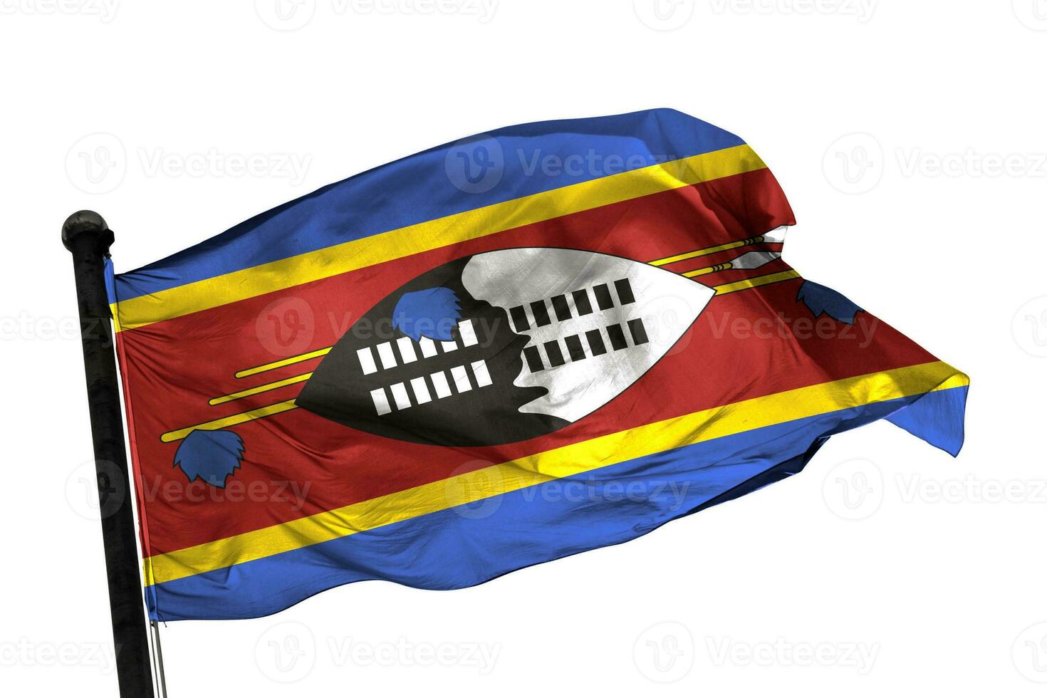 Swazilend flag on a white background. - image. photo
