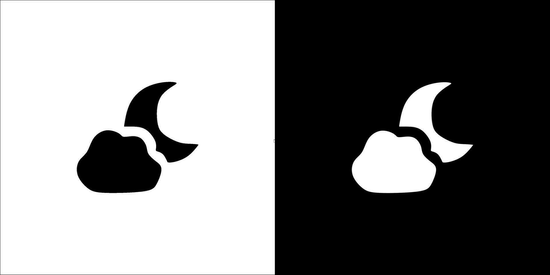 nube Luna icono diseño vector