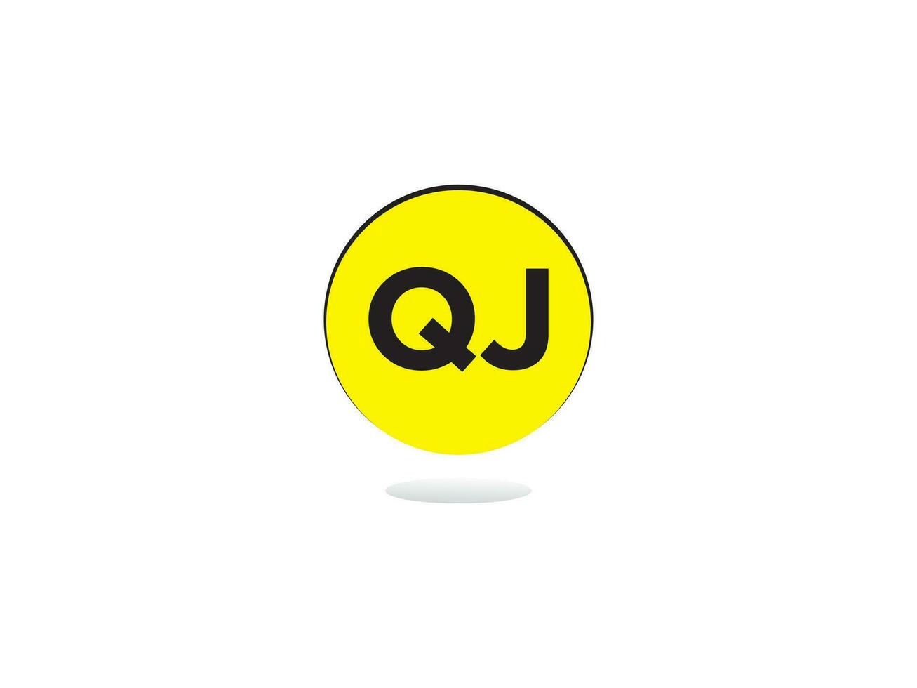 Minimalist Qj Letter Logo Circle, Unique QJ Logo Icon Vector