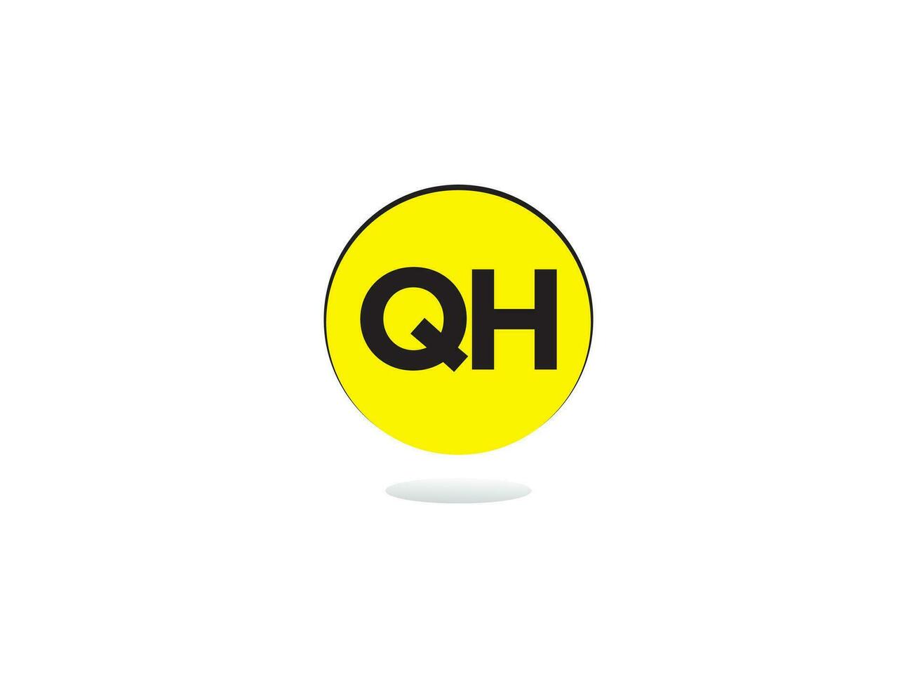 minimalista qh letra logo círculo, único qh logo icono vector