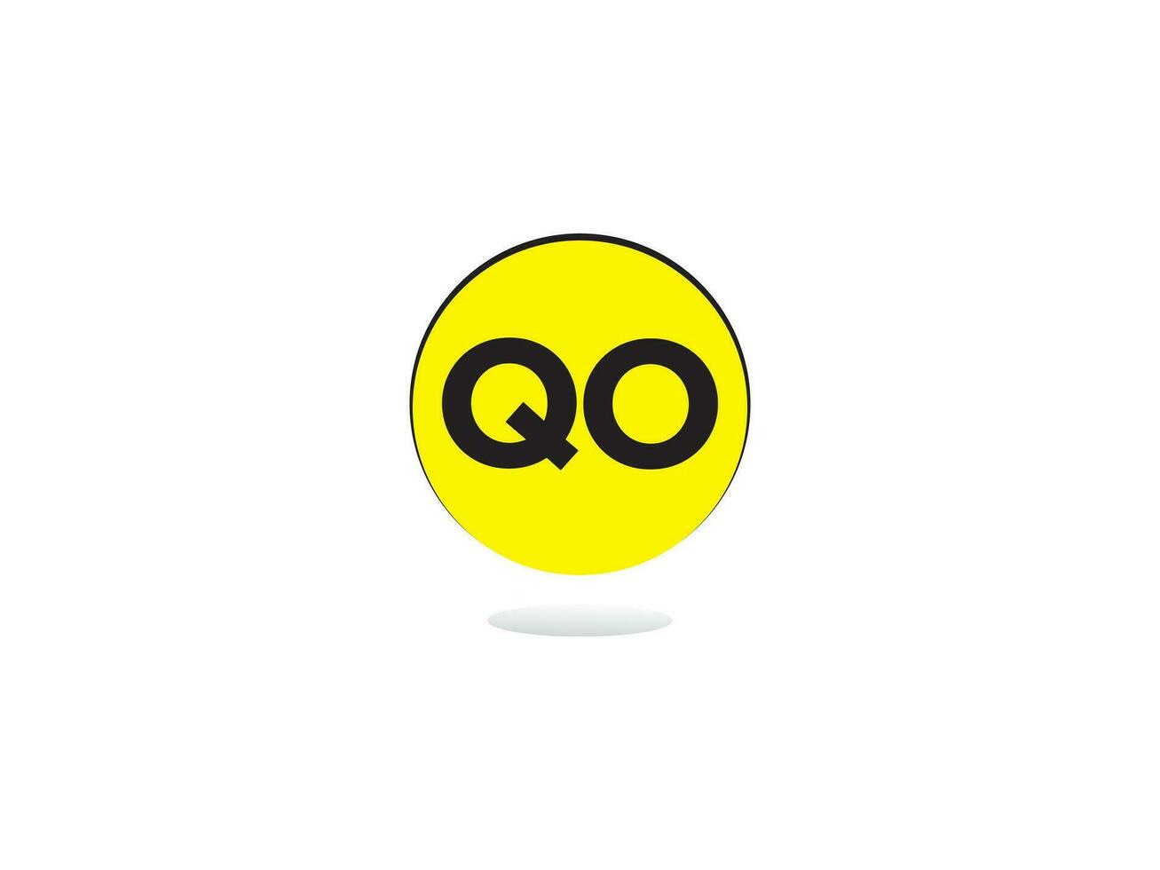 Minimalist Qo Letter Logo Circle, Unique QO Logo Icon Vector