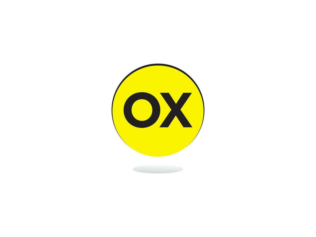 Alphabet Ox Logo Image, Minimalist OX Initial Circle Logo vector