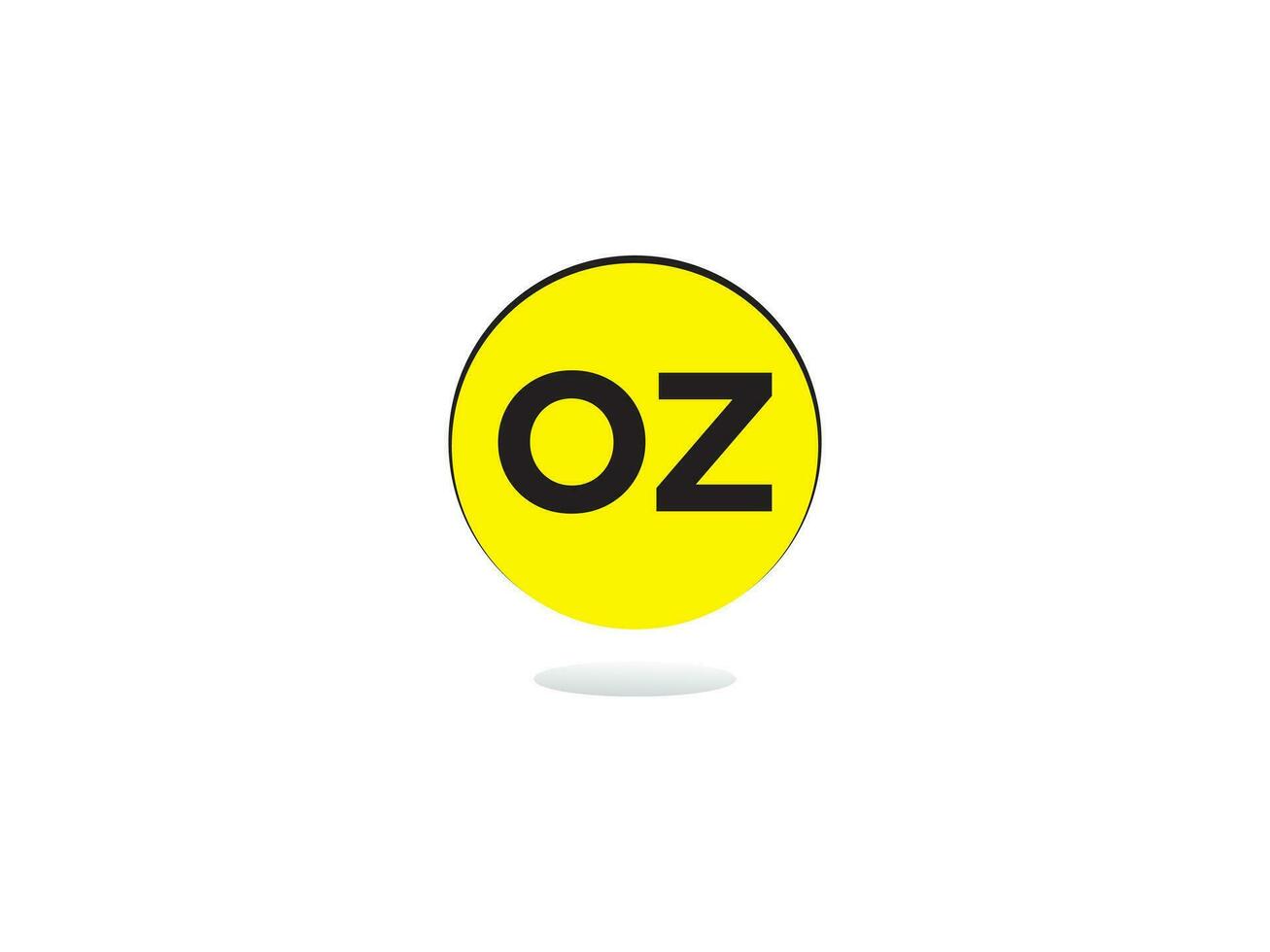 Alphabet Oz Logo Image, Minimalist OZ Initial Circle Logo vector