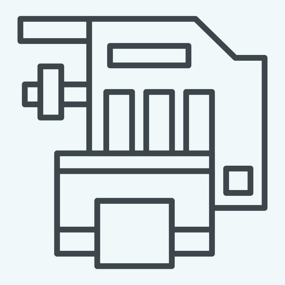 Icon Engine Cooling System. related to Car Maintenance symbol. line style. simple design editable. simple illustration vector