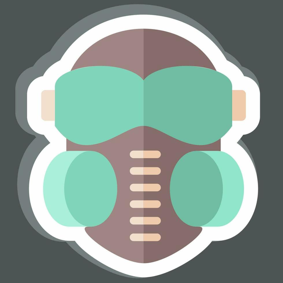 Sticker Face mask. related to Poison symbol. simple design editable. simple illustration vector