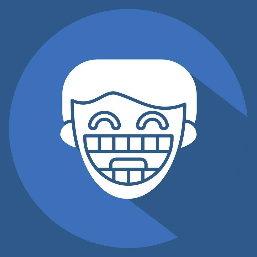 Icon Dental Braces. related to Dentist symbol. long shadow style. simple design editable. simple illustration vector