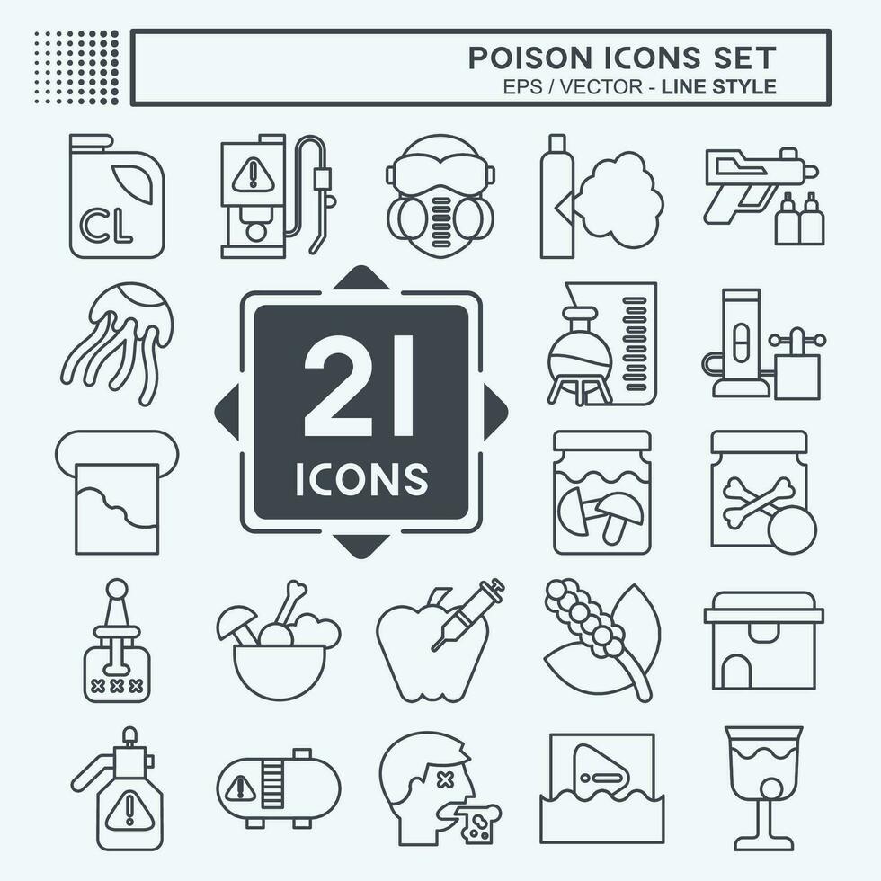 Icon Set Poison. related to Education symbol. line style. simple design editable. simple illustration vector