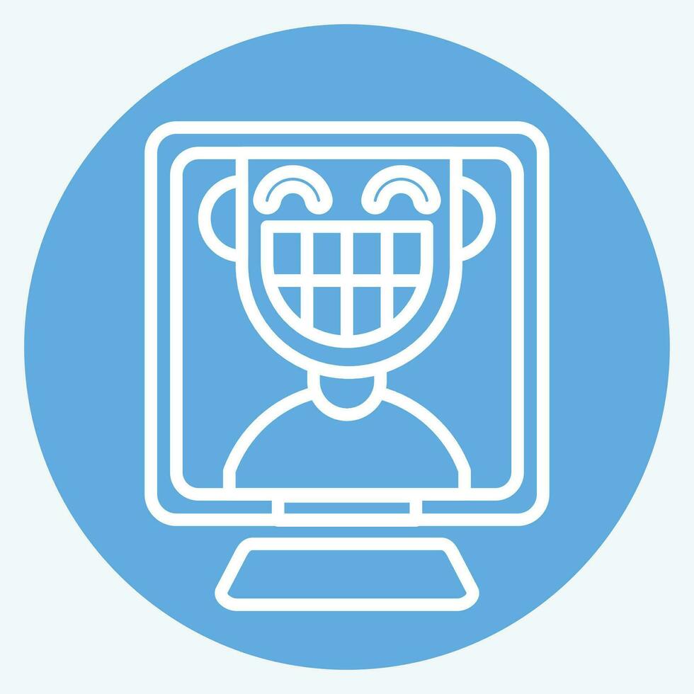 Icon Mirror. related to Dentist symbol. blue eyes style. simple design editable. simple illustration vector