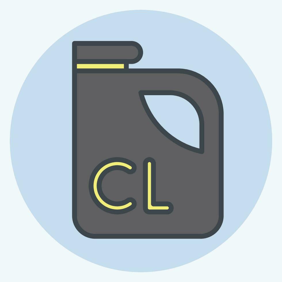 Icon Chlorine. related to Poison symbol. color mate style. simple design editable. simple illustration vector