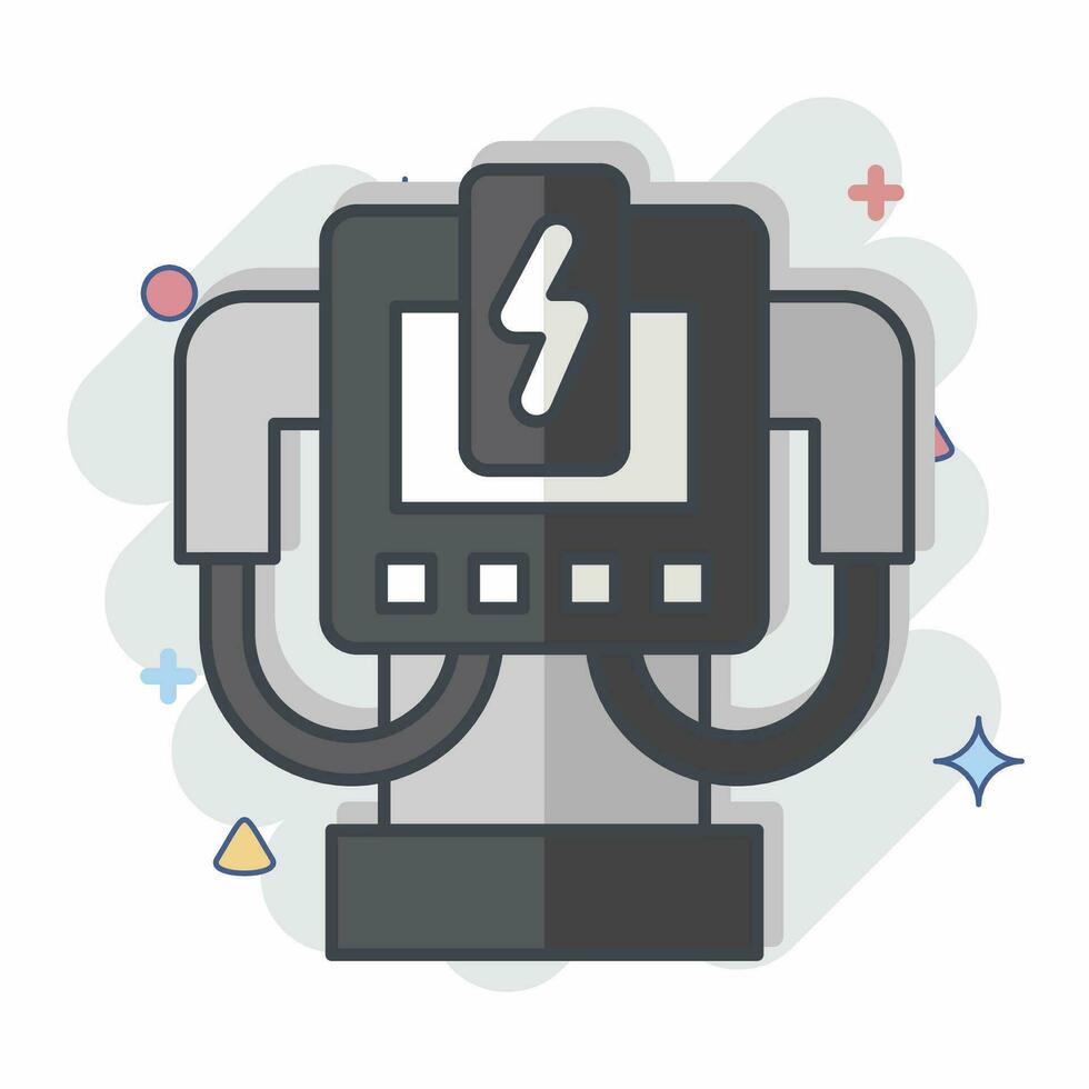 Icon Charging System. related to Car Maintenance symbol. comic style. simple design editable. simple illustration vector