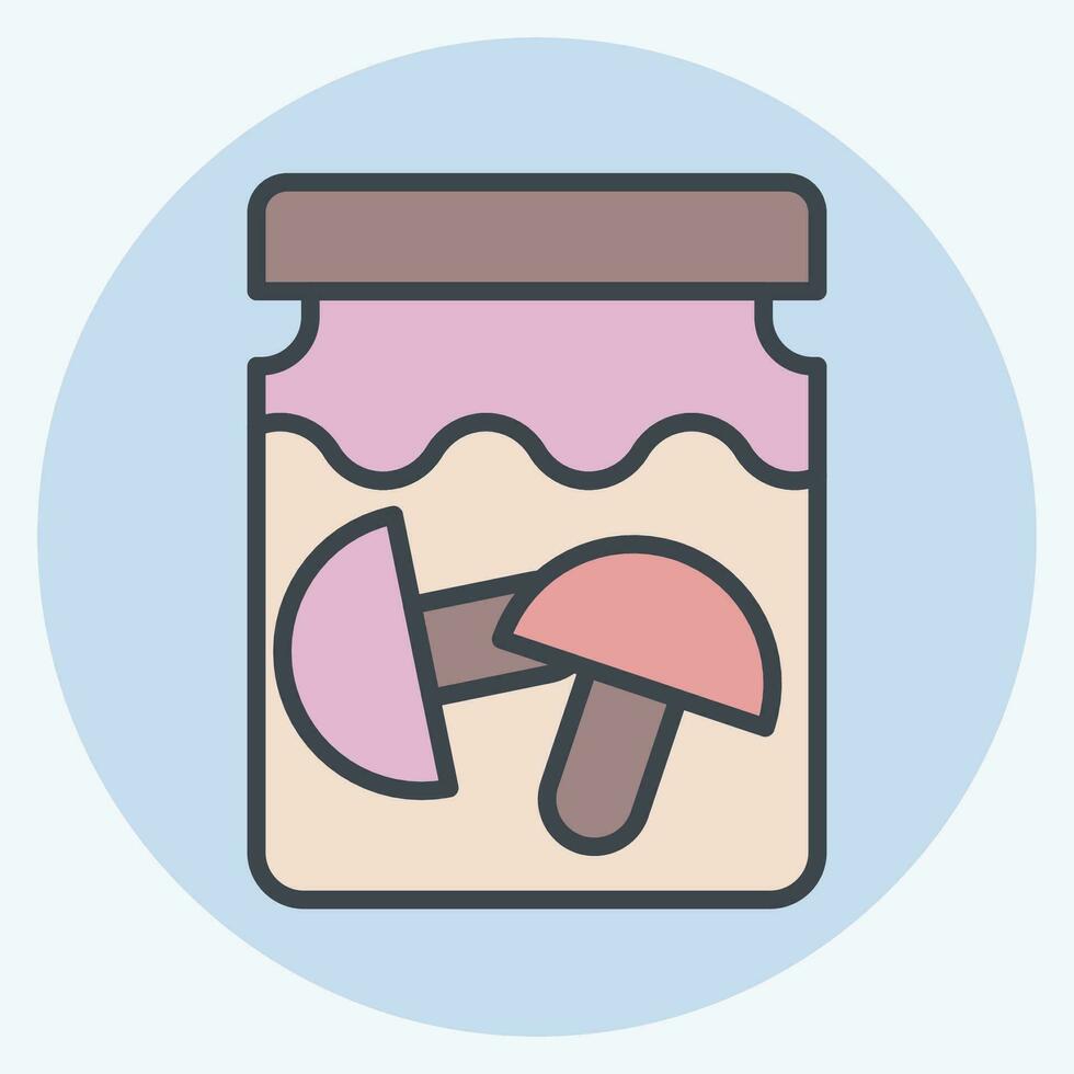 Icon Mushroom. related to Poison symbol. color mate style. simple design editable. simple illustration vector