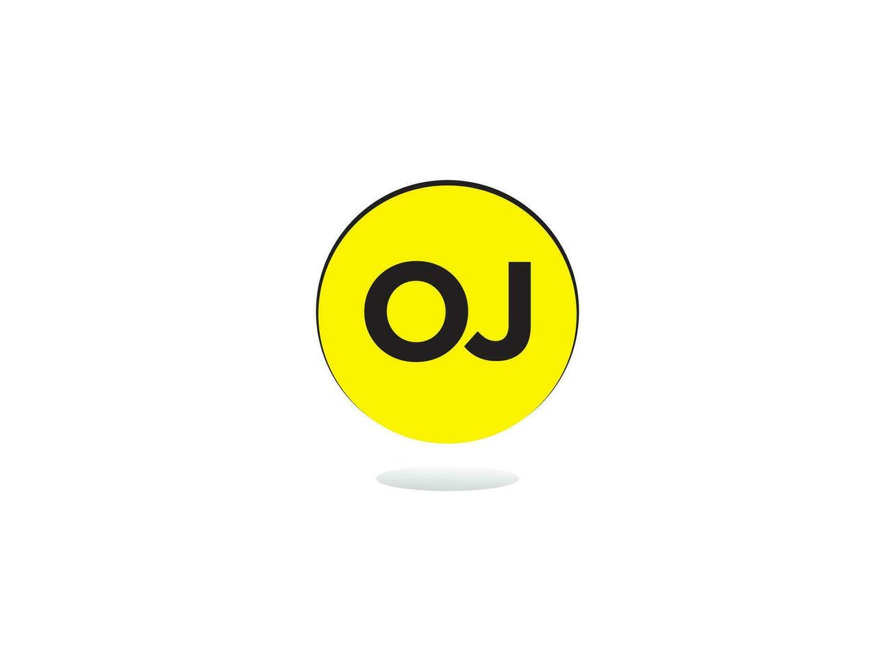 Alphabet Oj Logo Image, Minimalist OJ Initial Circle Logo vector