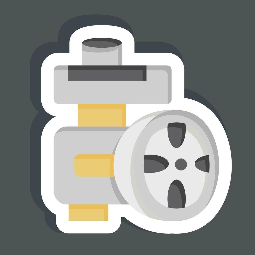 Sticker Poer Steering Pump. related to Car Maintenance symbol. simple design editable. simple illustration vector