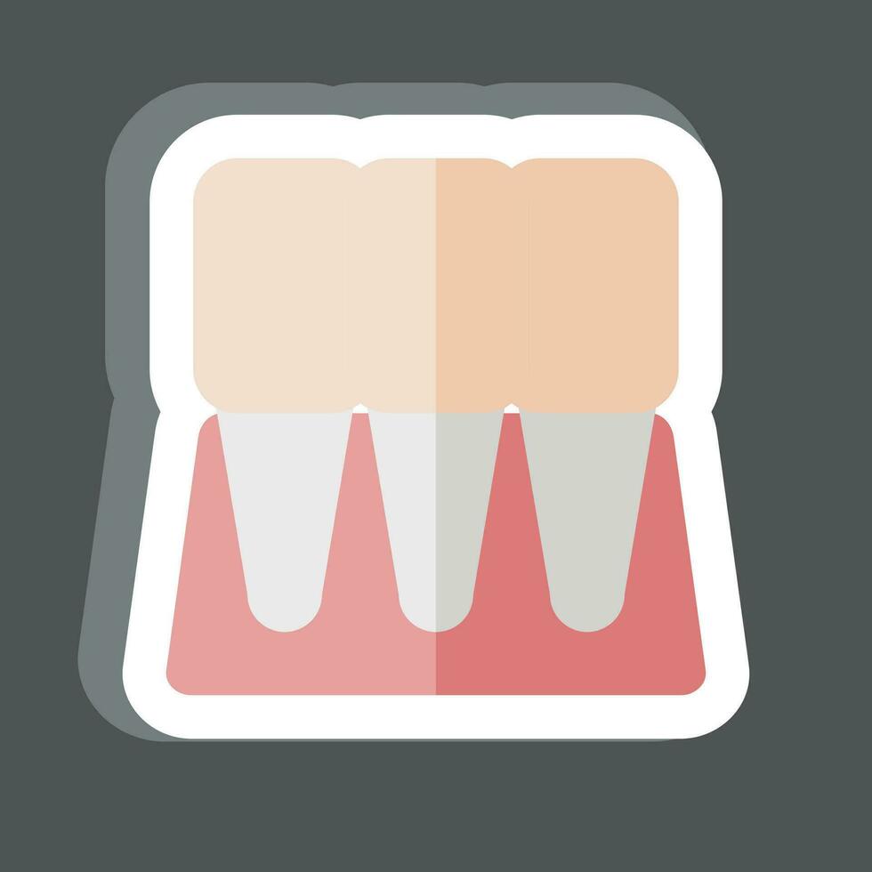 Sticker Incisor. related to Dentist symbol. simple design editable. simple illustration vector