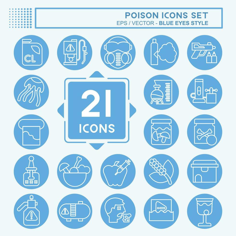 Icon Set Poison. related to Education symbol. blue eyes style. simple design editable. simple illustration vector