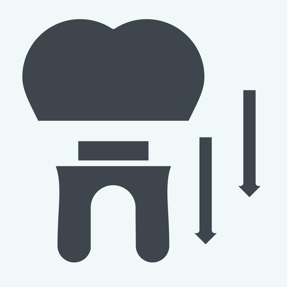 Icon Dental Crown. related to Dentist symbol. glyph style. simple design editable. simple illustration vector