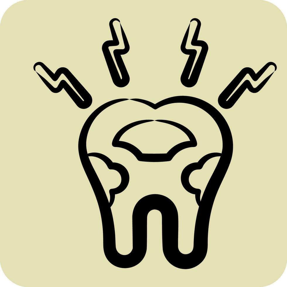 Icon Decayed Tooth. related to Dentist symbol. hand drawn style. simple design editable. simple illustration vector