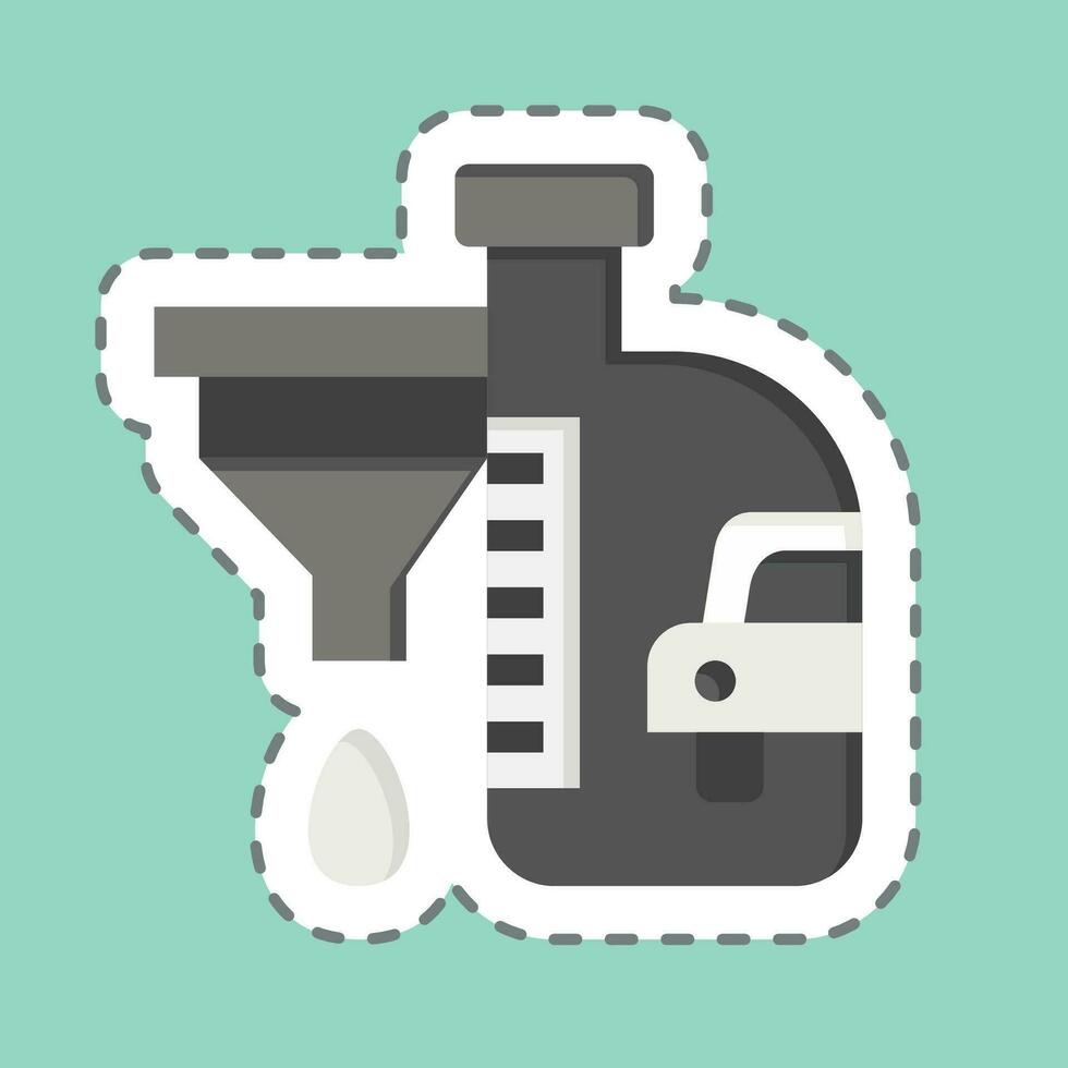 Sticker line cut Automatic Transmission Fluid. related to Car Maintenance symbol. simple design editable. simple illustration vector