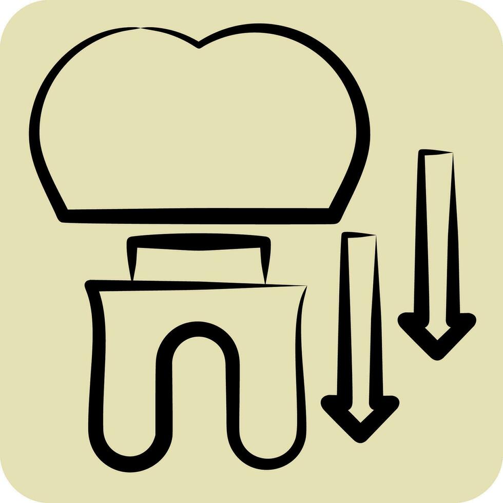 Icon Dental Crown. related to Dentist symbol. hand drawn style. simple design editable. simple illustration vector