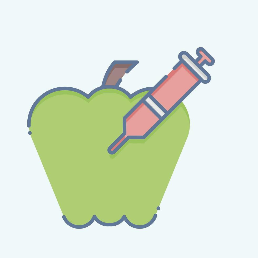 icono envenenado manzana. relacionado a veneno símbolo. garabatear estilo. sencillo diseño editable. sencillo ilustración vector