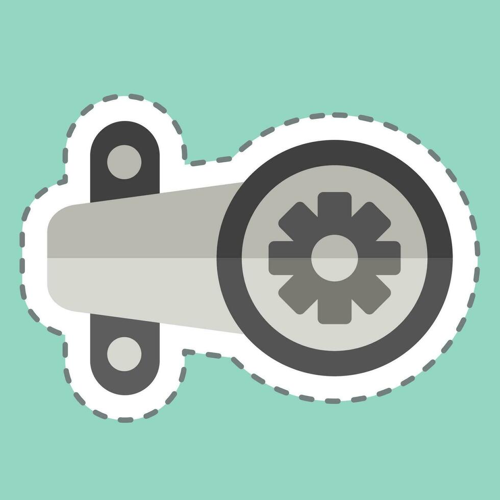 Sticker line cut Steering Gearbox. related to Car Maintenance symbol. simple design editable. simple illustration vector