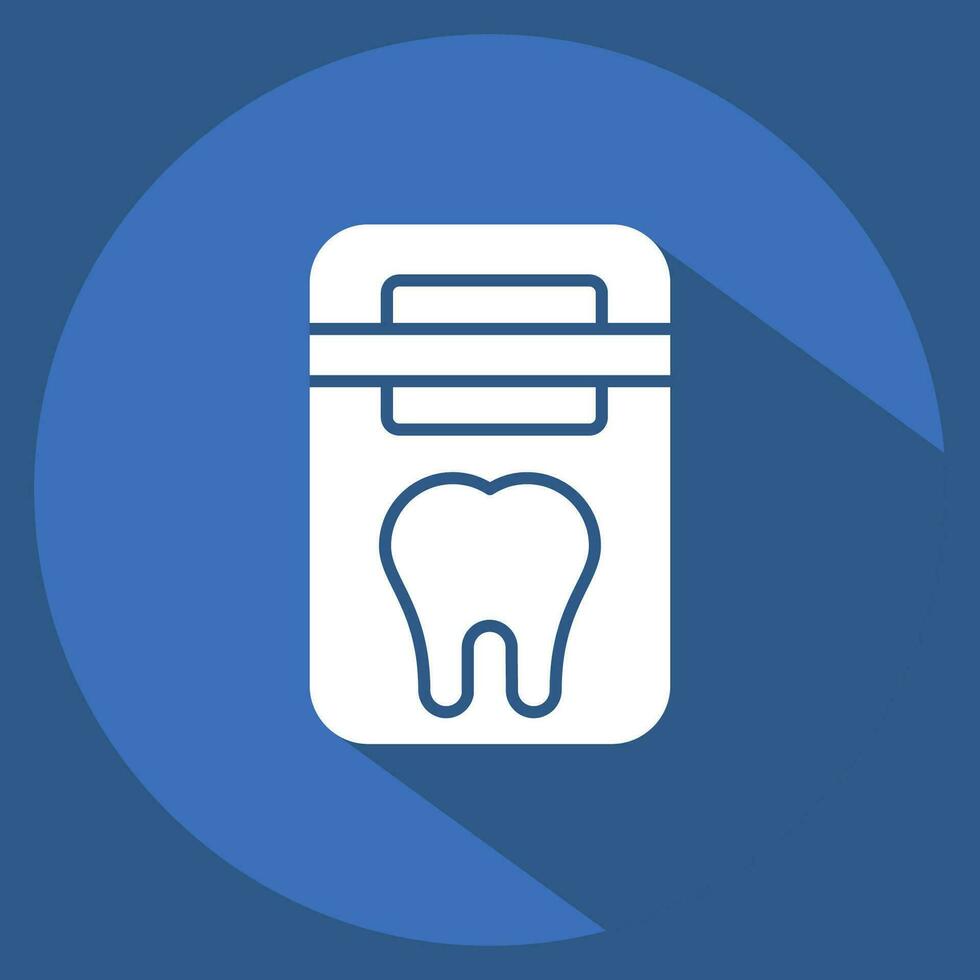 Icon Dental Floss. related to Dentist symbol. long shadow style. simple design editable. simple illustration vector