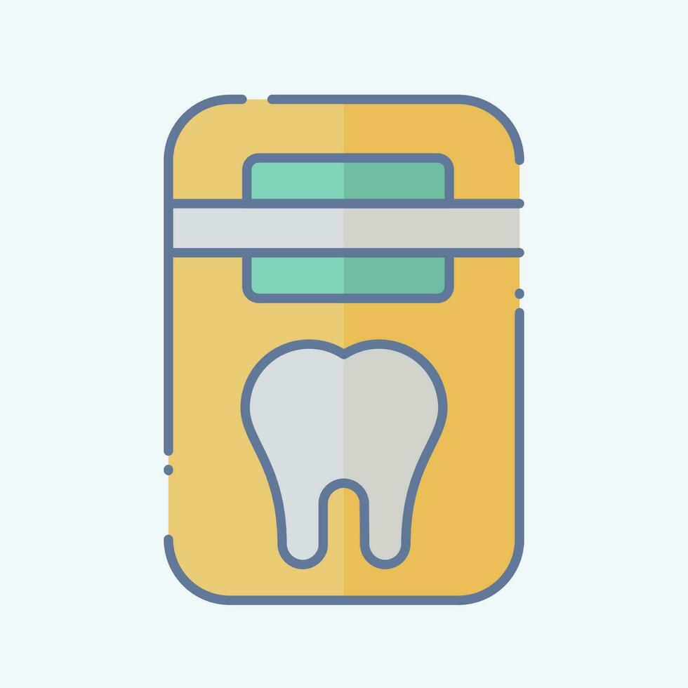 Icon Dental Floss. related to Dentist symbol. doodle style. simple design editable. simple illustration vector