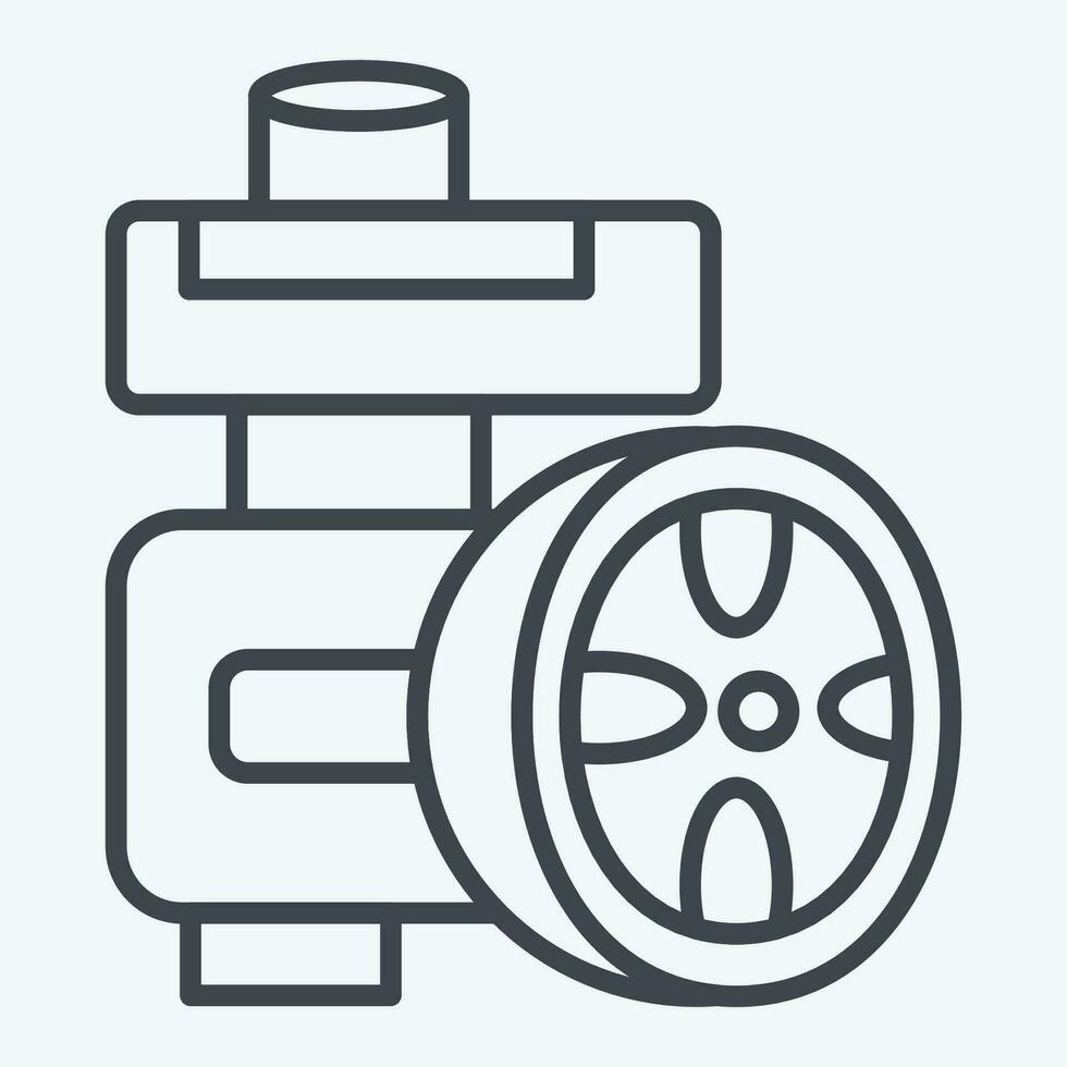 Icon Poer Steering Pump. related to Car Maintenance symbol. line style. simple design editable. simple illustration vector