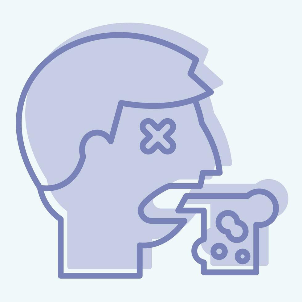 Icon Vomiting. related to Poison symbol. two tone style. simple design editable. simple illustration vector