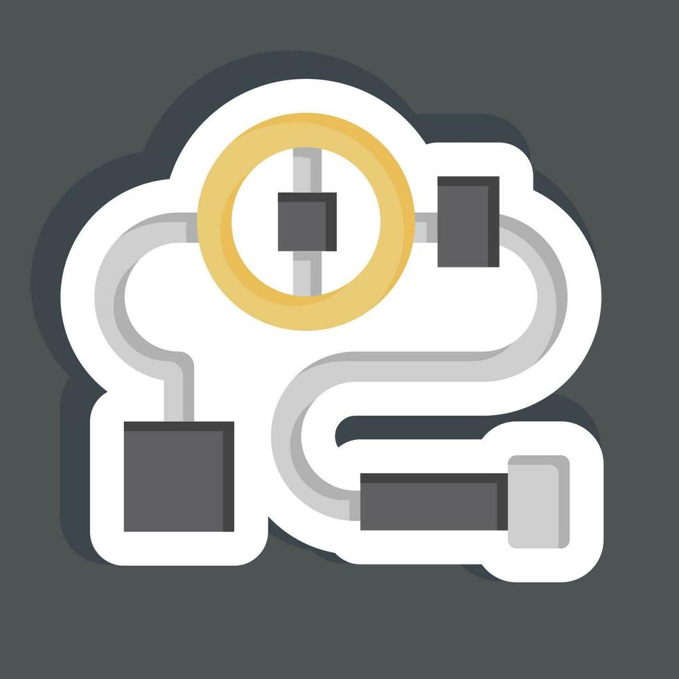 Sticker Steering System. related to Car Maintenance symbol. simple design editable. simple illustration vector
