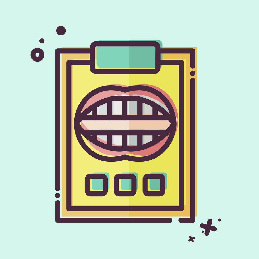 Icon Dental Report. related to Dentist symbol. MBE style. simple design editable. simple illustration vector