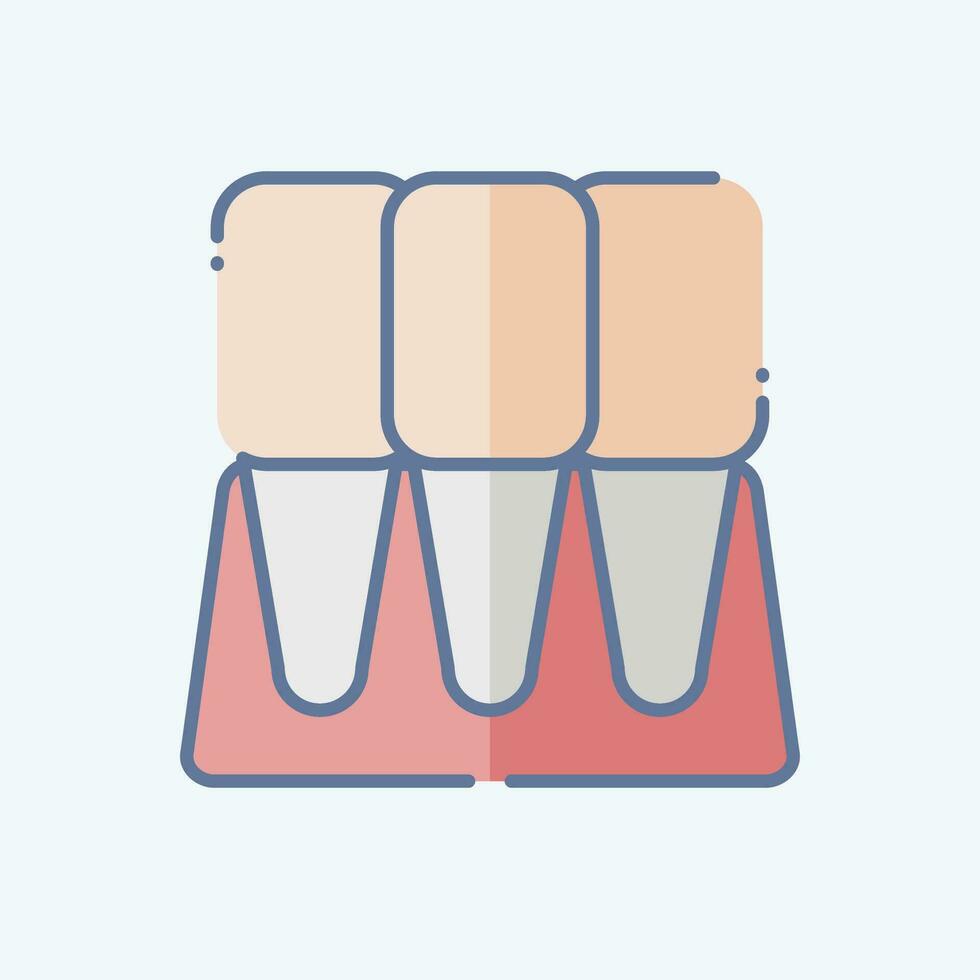 Icon Incisor. related to Dentist symbol. doodle style. simple design editable. simple illustration vector