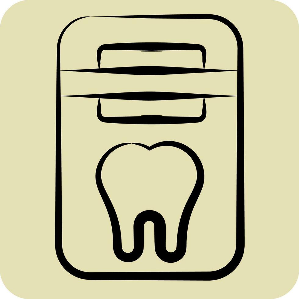 Icon Dental Floss. related to Dentist symbol. hand drawn style. simple design editable. simple illustration vector