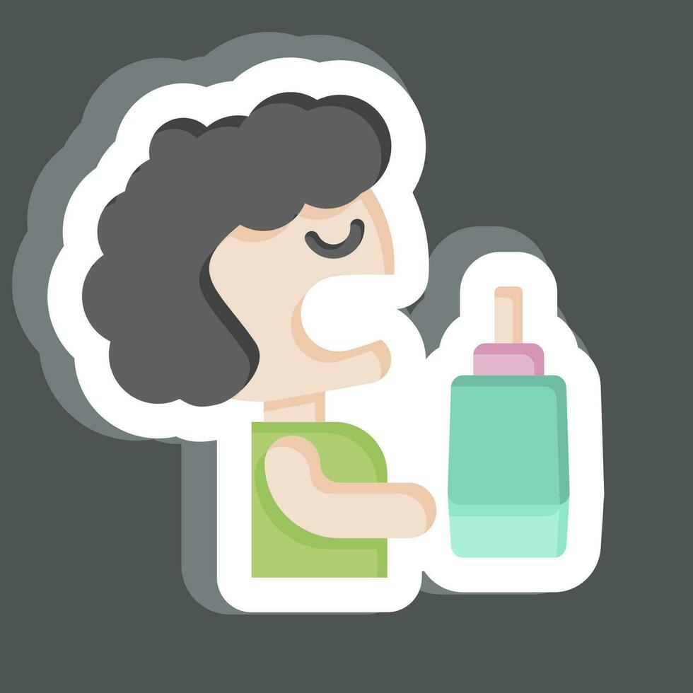 Sticker Mouthwash. related to Dentist symbol. simple design editable. simple illustration vector
