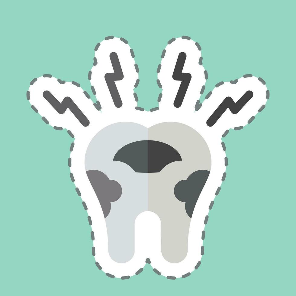 Sticker line cut Decayed Tooth. related to Dentist symbol. simple design editable. simple illustration vector