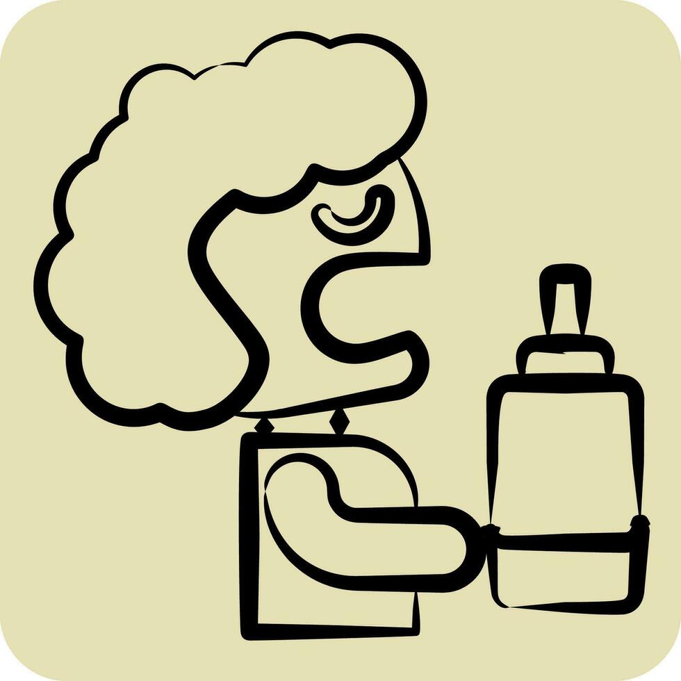 Icon Mouthwash. related to Dentist symbol. hand drawn style. simple design editable. simple illustration vector