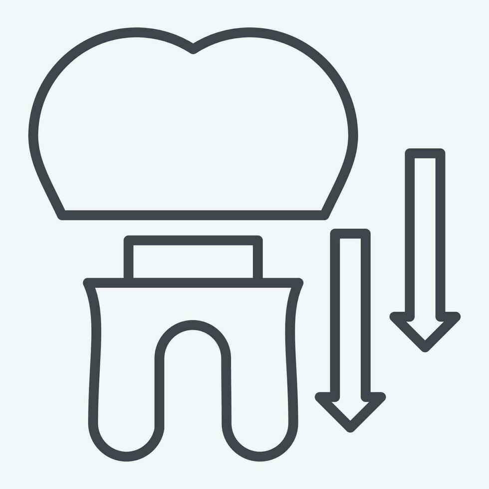 Icon Dental Crown. related to Dentist symbol. line style. simple design editable. simple illustration vector